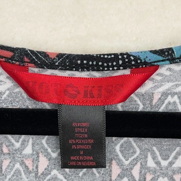 Hot Kiss Pink Blue Multicolor Geometric Sleeveless Short Mini Dress Size Medium - Picture 3 of 7